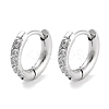 304 Stainless Steel Micro Pave Clear Cubic Zirconia Huggie Hoop Earrings EJEW-C096-01C-P-1