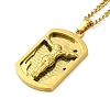 Jesus Rectangle Tag 201 Stainless Steel Pendant Necklace with Iron Box Chains LS-NJEW-D048-07G-2
