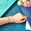 4Pcs 2 Colors 304 Stainless Steel Cross Link Chain Bracelet Making AJEW-TA0001-96-8