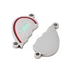 Valentine's Day 304 Stainless Steel FireBrick Enamel Only You Love Heart Connector Charms STAS-Z078-13P-2