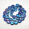 Faceted Electroplate Crystal Glass Oval Beads Strands X-EGLA-F059B-05-2