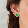 6 Pair 6 Style Watermelon & Cherry & Banana & Tree Enamel Stud Earrings Set EJEW-AN0001-34-4