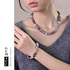 Glass Pearl Round Beaded Necklaces & Bracelets Sets for Women WGE4CCE-03-2