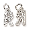 Brass Micro Pave Grade AAA Cubic Zirconia Charms ZIRC-P067-11P-R-NR-2