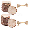 30Pcs Flat Round Unfinished Wooden Chip Pendants WOOD-CP0001-14A-6