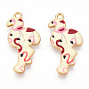 Printed Light Gold Tone Alloy Pendants ENAM-N056-210J-2