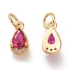 Brass Micro Pave Clear Cubic Zirconia Charms KK-F820-15A-G-2