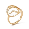 Ion Plating(IP) 201 Stainless Steel Hollow Out Africa Map Adjustable Ring for Women RJEW-C045-04G-1