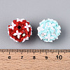 Handmade Polymer Clay Rhinestone and Resin Beads CLAY-T022-01M-4