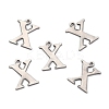 Tarnish Resistant 304 Stainless Steel Alphabet Charms STAS-H122-X-P-2