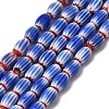 Handmade Millefiori Glass Oval Beads Strands LK-Z001-02A-06-1
