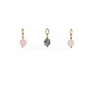 Natural Rose Quartz & Quartz Crystal & Picture Jasper Faceted Bicone Charms G-OY009-87G-1