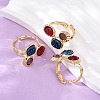 Natural Amethyst/Dyed Jade/Sodalite/Korean Jade/Rose Quartz/Agate Germ Cuff Rings RJEW-M076-05G-2