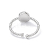 Natural Blue Lace Agate Cuff Rings RJEW-E074-01P-05-4