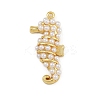 Sea Horse Brass ABS Imitation Pearl Pendants KK-I352-04E-G-1