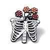 Chest Skeleton with Flower Enamel Pin FIND-K005-09EB-1