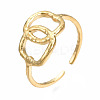 304 Stainless Steel Interlocking Oval Open Cuff Ring X-RJEW-T023-79G-3