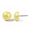 Pearlized Half Round Schima Wood Earrings for Girl Women EJEW-N048-001-13-3