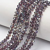 Electroplate Glass Beads Strands EGLA-A034-T4mm-K14-1
