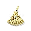 Eye Theme Brass Micro Pave Cubic Zirconia Charms KK-H475-58G-08-1