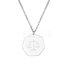 Non-Tarnish Constellation Libra 304 Stainless Steel Pendant Necklaces for Women SK1865-2-1