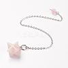 Chakra Natural Rose Quartz Dowsing Pendulums G-F516-01C-1