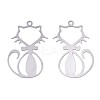 Tarnish Resistant 201 Stainless Steel Filigree Pendants X-STAS-S118-007P-2