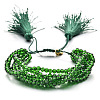 Faceted Glass Braided Bead Bracelets PS4906-14-1