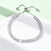 304 Stainless Steel with Clear Cubic Zirconia Link Chain Bracelets BJEW-G754-03P-02-2