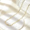 Brass Paperclip Chain Necklaces NJEW-A042-17G-03-1
