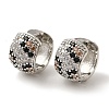 Rack Plating Brass Micro Pave Clear Cubic Zirconia Hoop Earrings EJEW-B062-27P-1