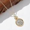Brass Twelve Constellations Tarot Pendant Necklaces NJEW-Q006-01F-G-4