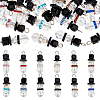 24Pcs 12 Colors Faceted Glass Pendants PALLOY-PH01807-1