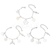 3Pcs Ocean Theme 304 Stainless Steel Charm Bracelets BJEW-JB12218-2