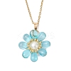 Glass & Glass Pearl Beads Pendants Necklaces for Women NJEW-MZ00106-04-2