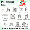 56Pcs 14 Styles Book Theme Tibetan Style Alloy Pendants FIND-GA0006-82-2