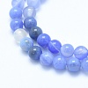 Natural Blue Chalcedony Beads Strands X-G-G765-30-6mm-3