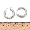304 Stainless Steel Twist Ring Hoop Earrings EJEW-Z146-01P-04-3