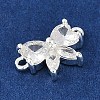Brass Clear Cubic Zirconia Connector Charms KK-I719-03S-2