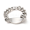 304 Stainless Steel Rhombus with Cross Link Bracelet with Curb Chains for Men Women BJEW-E009-21P-2
