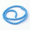 Opaque Solid Color Glass Beads Strands GLAA-D080-4mm-01-1