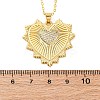 Brass Micro Pave Clear Cubic Zirconia Heart Pendant Necklaces for Women NJEW-S438-07C-G-5