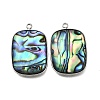 304 Stainless Steel Pave Natural Paua Shell Pendants STAS-Z125-01I-P-1