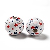Independence Day Theme Printed Natural Wooden Beads WOOD-L020-B05-3