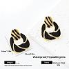 Trapezoid 304 Stainless Steel Enamel Stud Earrings for Women QN1806-3-1