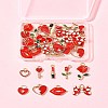 40Pcs 10 Styles Valentine's Day Alloy with Enamel Pendants ENAM-FS0002-39-8