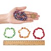 7Pcs 7 Colors Unisex Chip Natural & Synthetic Gemstone Beaded Stretch Bracelets BJEW-SZ0001-017-5
