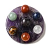 7Pcs 2 Styles Chakra Natural Amethyst Base Seven Star Group Display Decorations DJEW-K031-01A-03-1