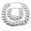 Electroplated CCB Curb Chain Necklace & Bracelets Set SJEW-G084-01P-5