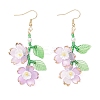 Acrylic Flower Dangle Earrings EJEW-MZ00588-02-2
